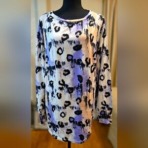 LuLaRoe Nora Purple and Black Patterned Top